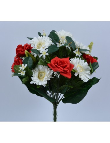 PIQUET ROSE/GERBERA X 24 RED/CREAM