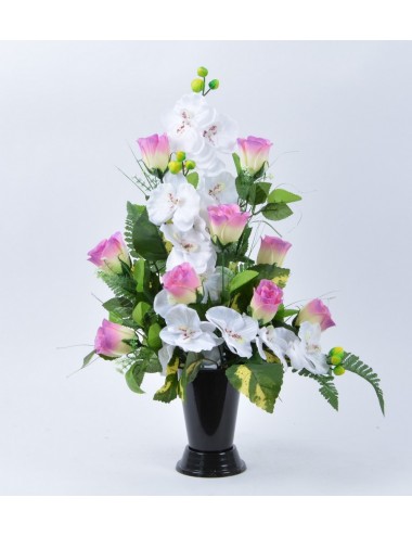 BOUQUET VASE ROSE ORCHIDEE