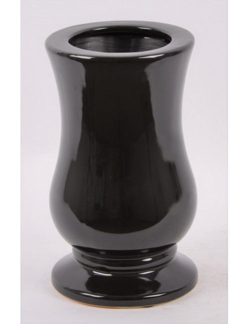 VASE BOULE CERAMIQUE NOIR