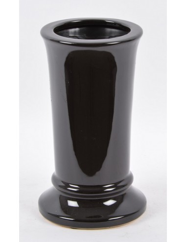 VASE FUNERAIRE CERAMIQUE TULIPE NOIR