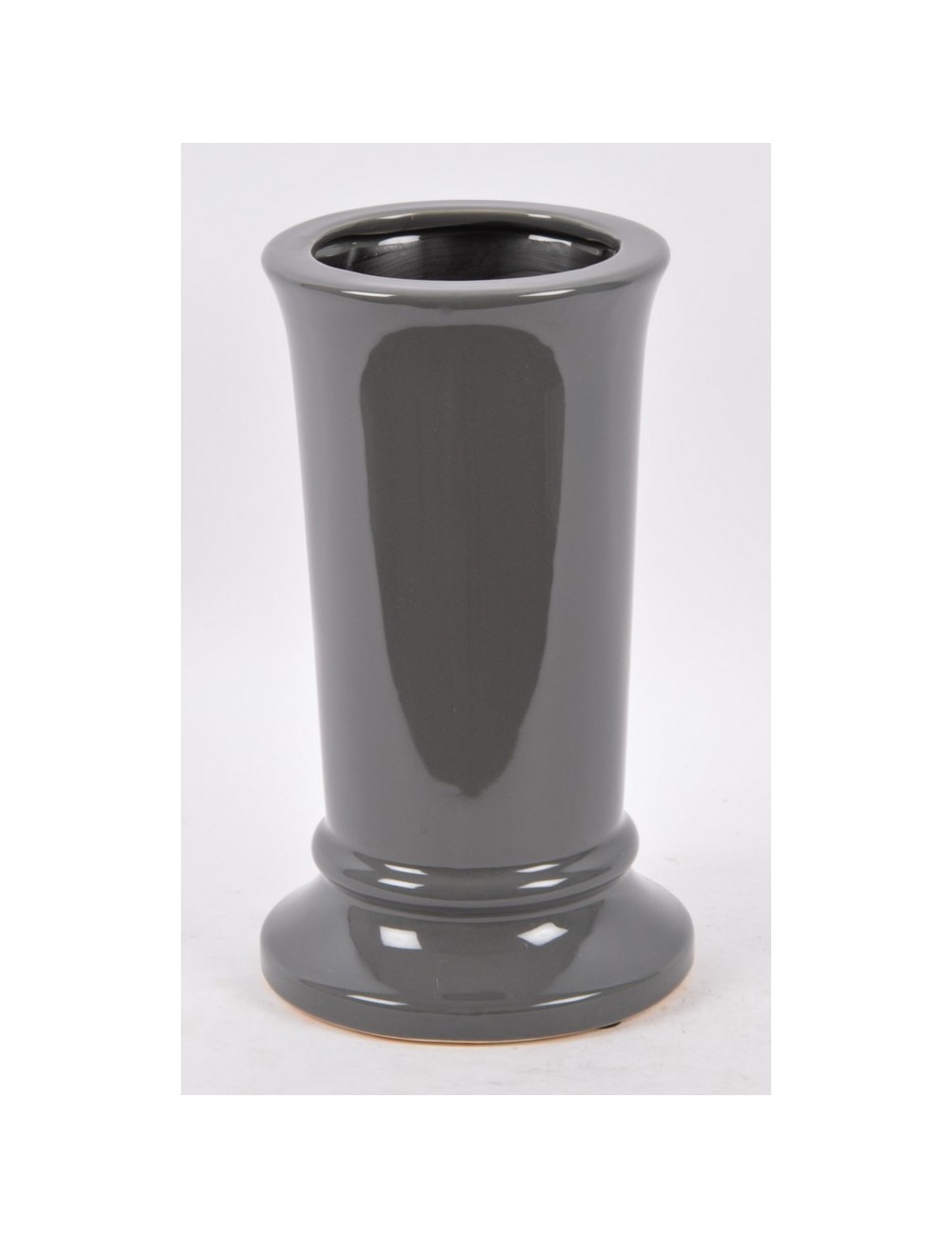 VASE TULIPE CERAMIQUE GRIS FONCE