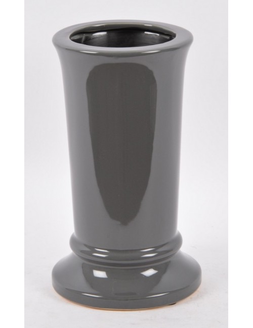 VASE TULIPE CERAMIQUE GRIS FONCE