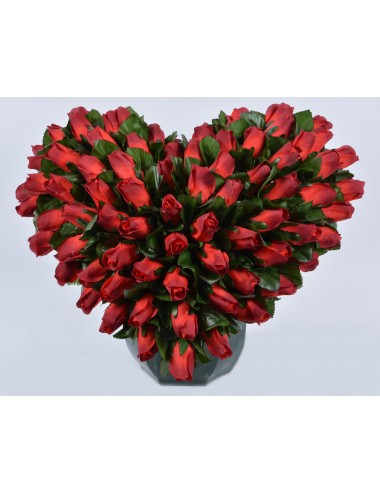 COEUR DE 30 CM MINI BOUTON SUR COUPE OCEA ROUGE