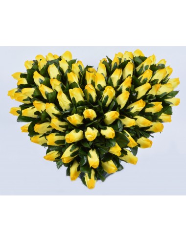 COEUR DE 30 CM MINI BOUTON SUR COUPE OCEA JAUNE