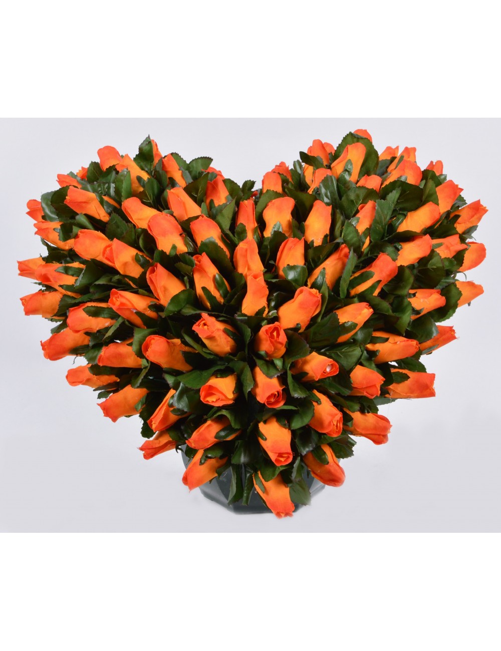 COEUR DE 30 CM MINI BOUTON SUR COUPE OCEA JAUNE ORANGE