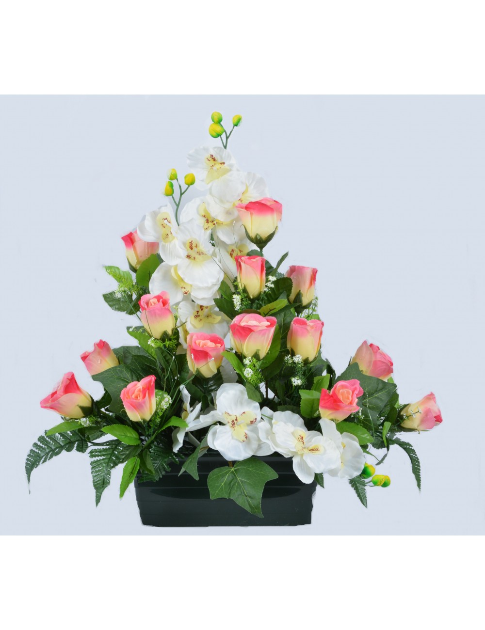 JARDINIERE 25 CM BOUTON ORCHIDEE