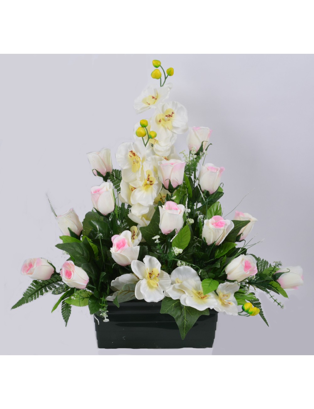 JARDINIERE 25 CM BOUTON ORCHIDEE