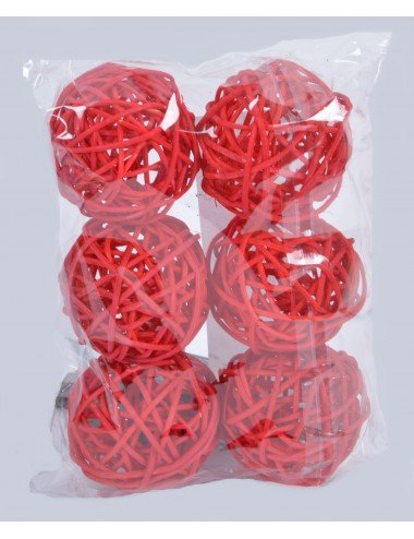 RATTAN BALL DIAM 4.5 ROUGE