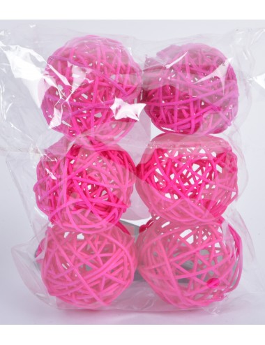 RATTAN BALL DIAM 6 ROSE