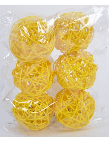 RATTAN BALL DIAM 6 JAUNE