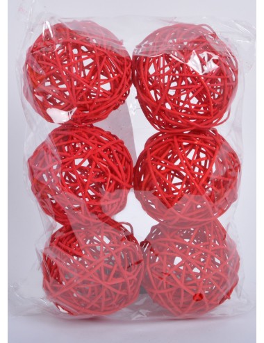 RATTAN BALL DIAM 8 RED