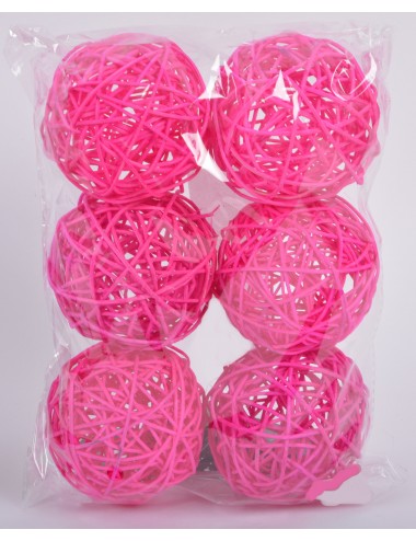 RATTAN BALL DIAM 8 FUSCHIA