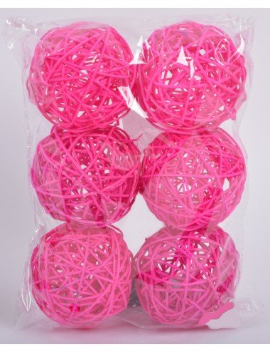 RATTAN BALL DIAM 8 FUSCHIA