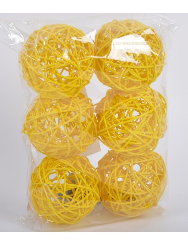 RATTAN BALL DIAM 8 JAUNE