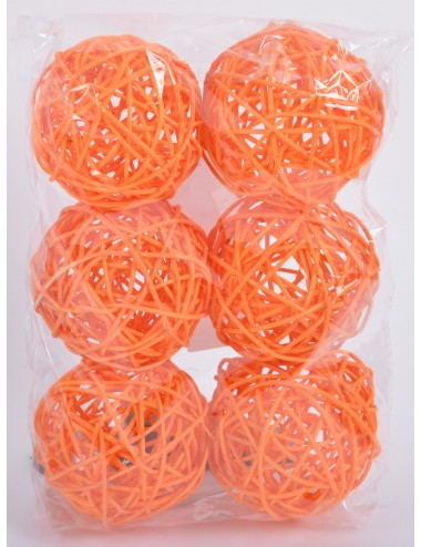 RATTAN BALL DIAM 7.5 ORANGE