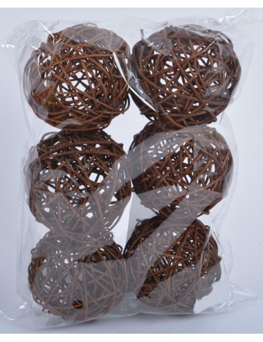 RATTAN BALL DIAM 7.5 DARK COFFEE