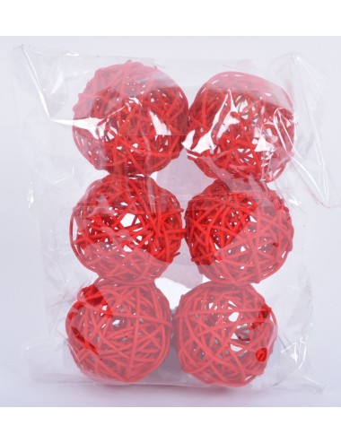 RATTAN BALL DIAM 6 RED