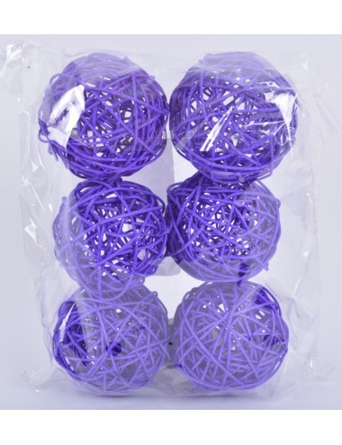 RATTAN BALL DIAM 7.5 MAUVE