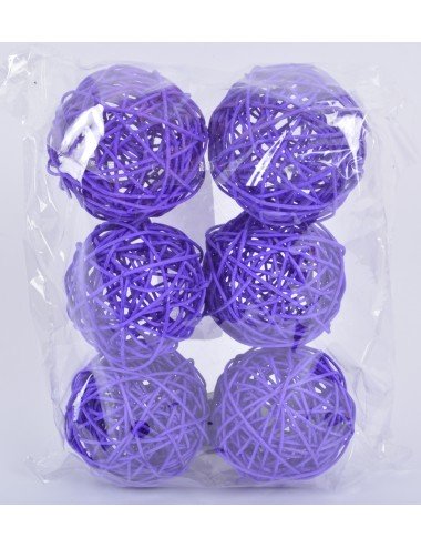 RATTAN BALL DIAM 8 MAUVE