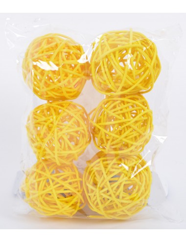 RATTAN BALL DIAM 4.5 JAUNE