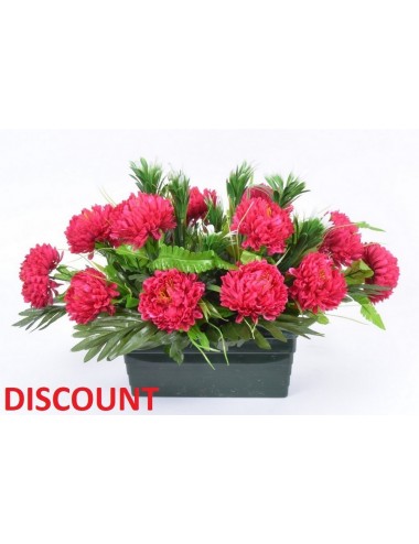 JARDINIERE 25 CM DISCOUNT CHRYSANTHEME BOULE 2 X 12 TIGES COLORIS ASSORTIS