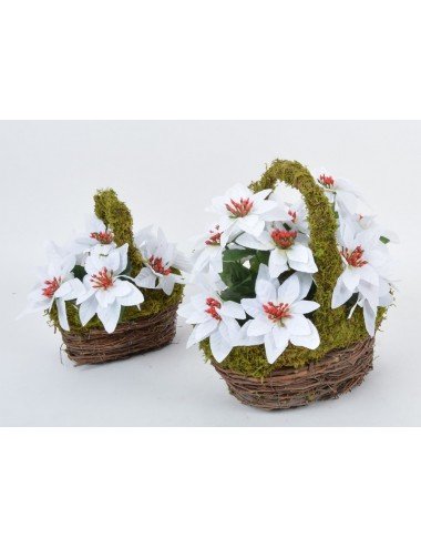 LOT DE 2 PANIERS POINCETIA WHITE