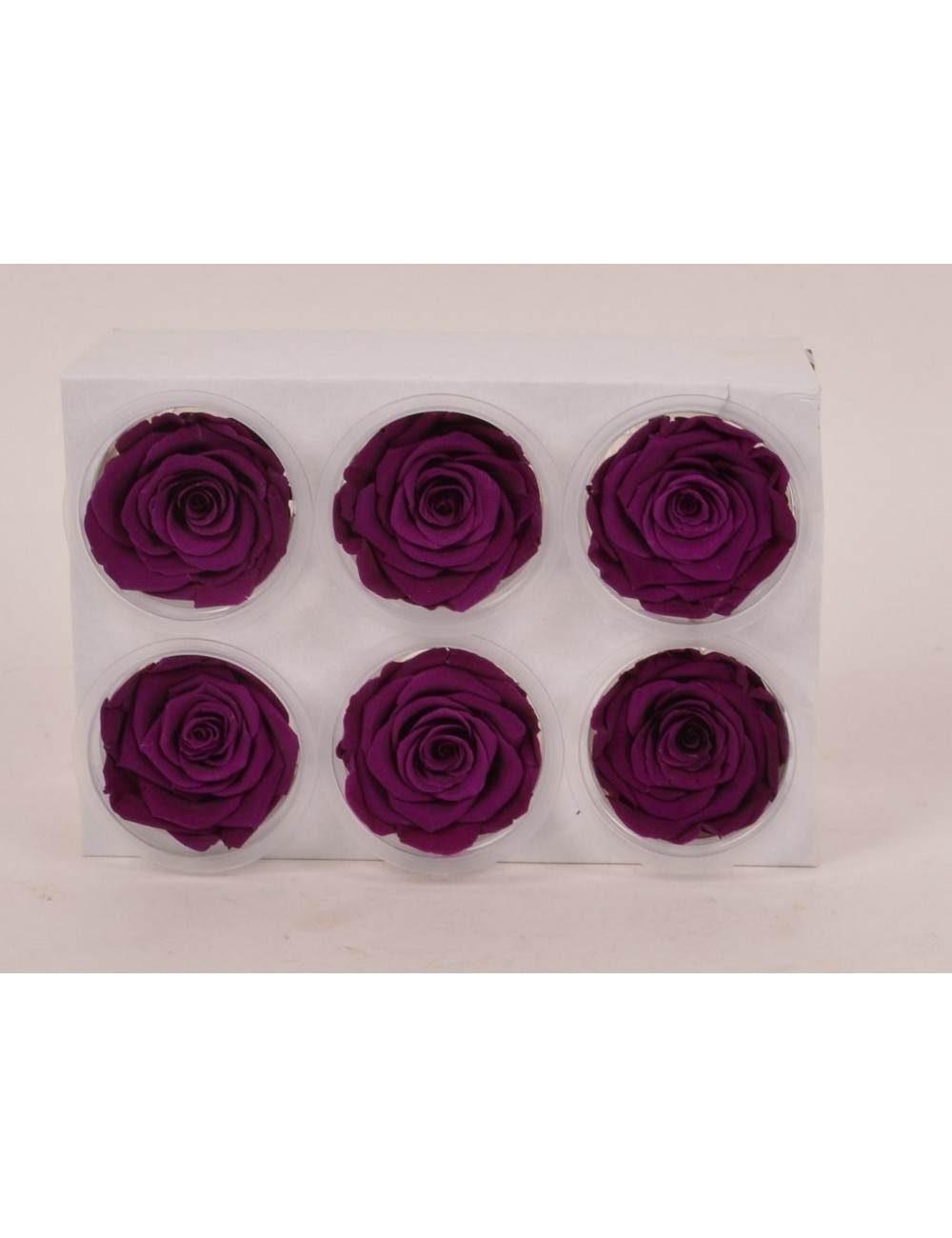 BOITE DE ROSES ETERNELLES MAUVE FONCE X12