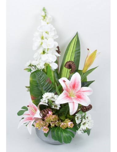 COUPE RONDE LYS DELPHINIUM BONNIE CREAM BROWN