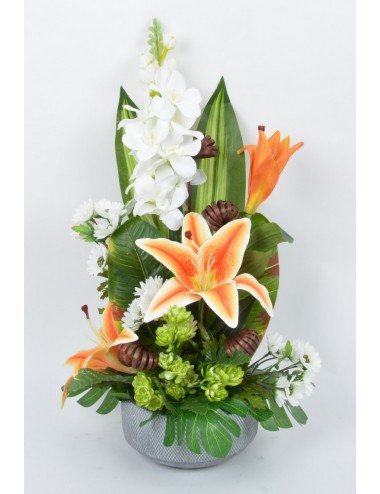 COUPE RONDE LYS DELPHINIUM BONNIE CREAM BROWN