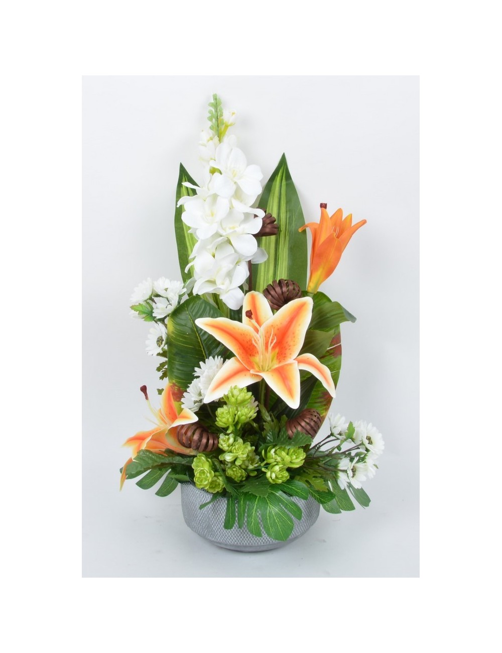 COUPE RONDE LYS DELPHINIUM BONNIE CREAM BROWN COUPE RONDE LYS DELPHINIUM BONNIE CREAM BROWN