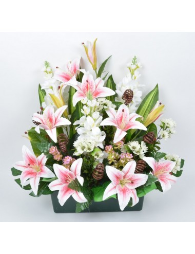 JARDINIERE 40 CM LYS DELPHINIUM BONNIE CREAM BROWN