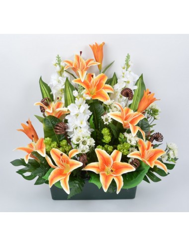 JARDINIERE 40 CM LYS DELPHINIUM BONNIE CREAM BROWN