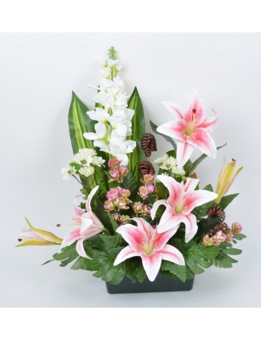 JARDINIERE 25 CM LYS DELPHINIUM BONNIE PINK