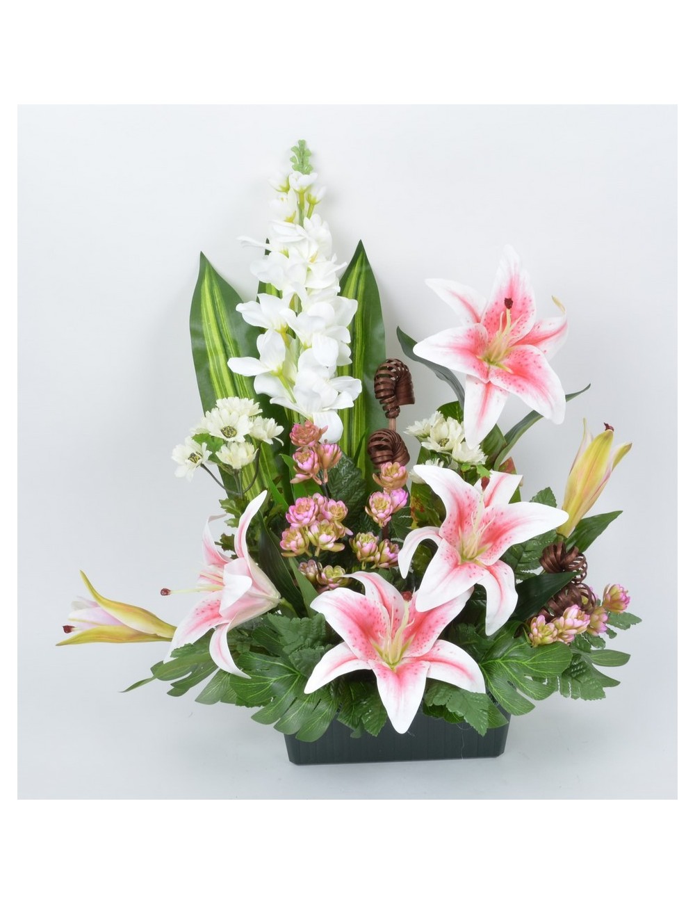 JARDINIERE 25 CM LYS DELPHINIUM BONNIE CREAM BROWN