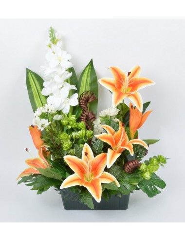 JARDINIERE 25 CM LYS DELPHINIUM BONNIE ORANGE