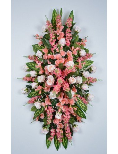 DESSUS DE CERCEUIL ROSE DELPHINIUM GLAIEUL PINK