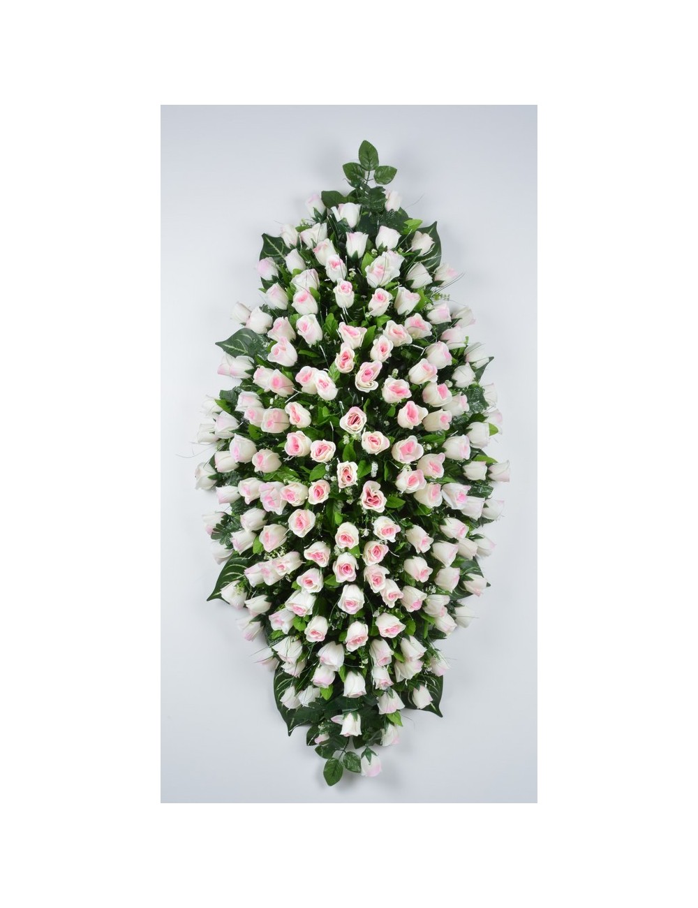 DESSUS DE CERCEUIL 80 CM BOUTON DE ROSE GYPSOPHILLE RED