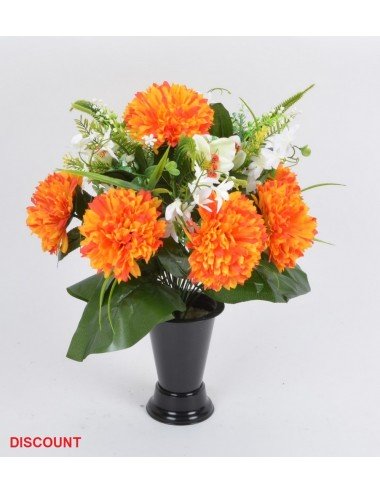 BOUQUET DE VASE DISCOUNT CHRYSANTHEME BOULE ORCHIDEE MINI FLEURS 24 TIGES COLORIS ASSORTIS