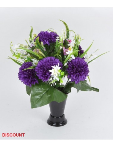 BOUQUET DE VASE DISCOUNT CHRYSANTHEME BOULE ORCHIDEE MINI FLEURS 24 TIGES COLORIS ASSORTIS