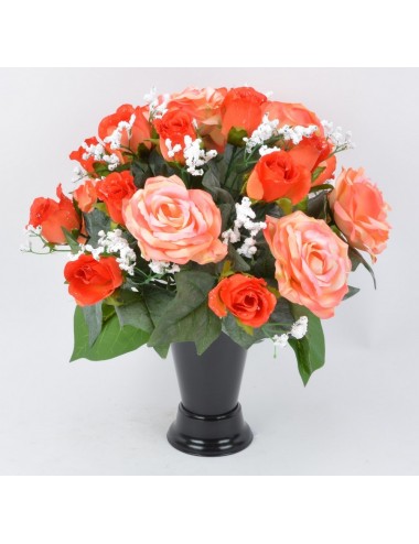 BOUQUET DE VASE ROSE BOUTON ASS