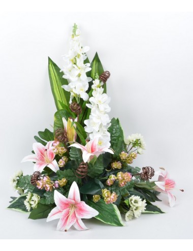 DEVANT DE TOMBE PM LYS DELPHINIUM BONNIE PINK