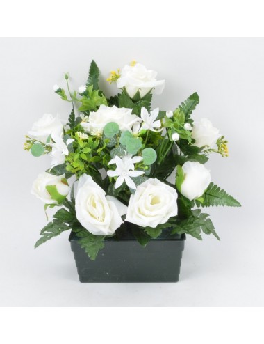 JARDINIERE 18 CM ROSE EUCALYPTUS WHITE