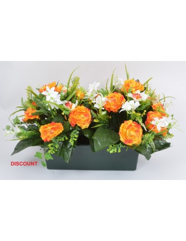 JARDINIERE 40 CM PIVOINE RENONCULE X18 TIGES ASS