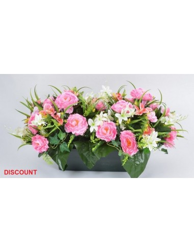 JARDINIERE 40 CM PIVOINE RENONCULE X18 TIGES ASS