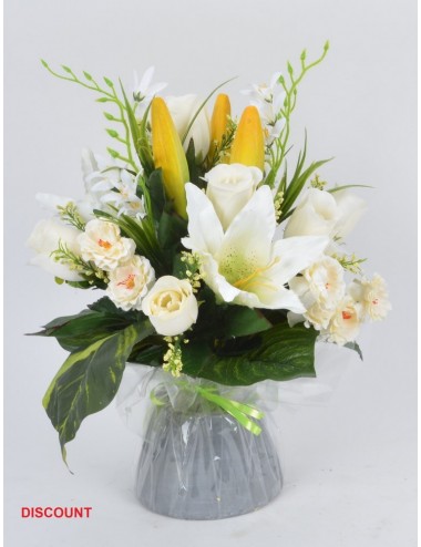 BOUQUET BULLE ROSE LYS FLEURETTE ASS