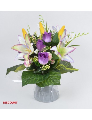 BOUQUET BULLE ROSE LYS FLEURETTE ASS