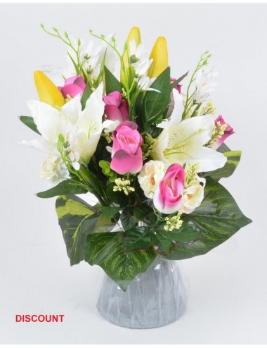 BOUQUET BULLE ROSE LYS FLEURETTE ASS