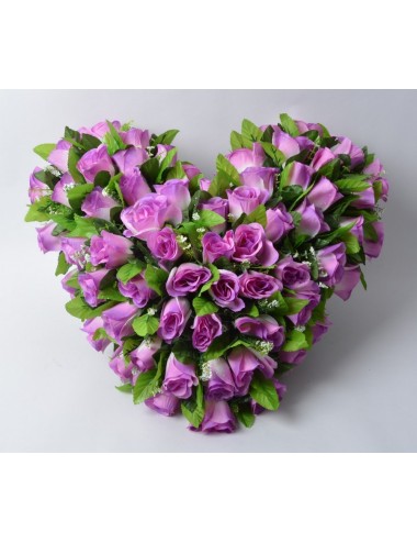 COEUR 40 CM BOUTONS LILAC