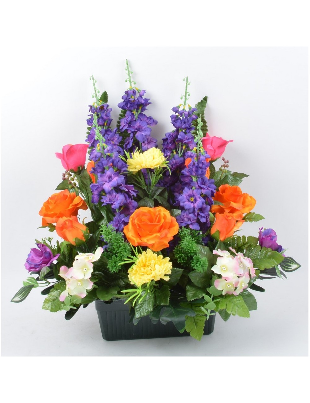 JARDINIERE 25 CM DELPHINIUM BOUTON ANEMONE HORTENSIA MULTICOLORE JARDINIERE 25 CM DELPHINIUM BOUTON ANEMONE HORTENSIA MULTICOLORE