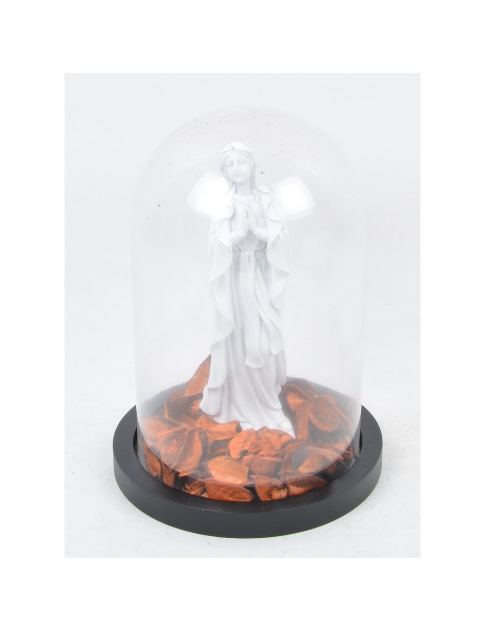 VIERGE POT POURRI SOUS CLOCHE EN VERRE GM ORANGE